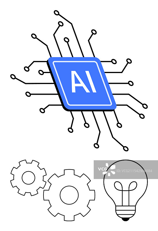 人工智能概念与微芯片图片素材