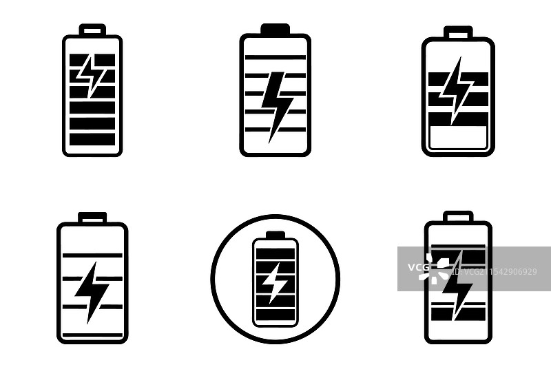 电池图标套件设计风格图片素材