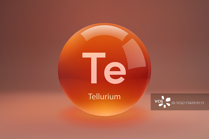 带有碲元素符号的光滑球体图片素材
