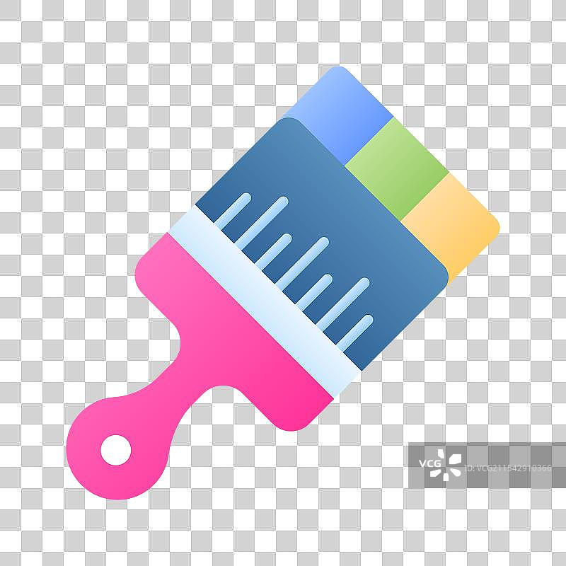 手工制作的现代平头画笔图片素材