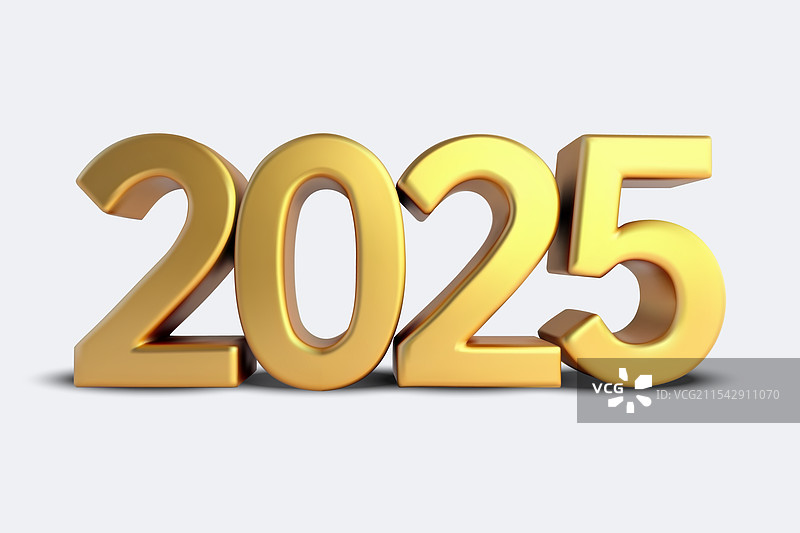 金色的2025数字用于新年庆祝活动图片素材