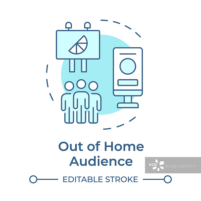户外观众柔和蓝色概念图标图片素材