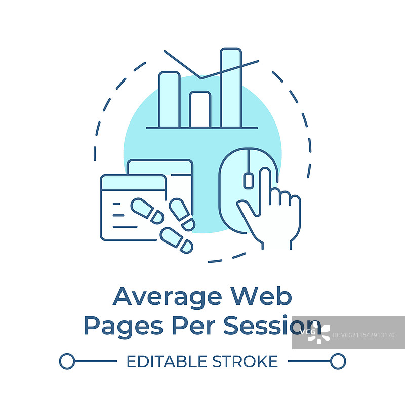 每次会话的平均网页数柔和蓝色概念图片素材