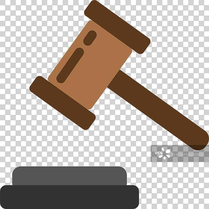 法官的法槌彩色图标，法律法庭符号图片素材