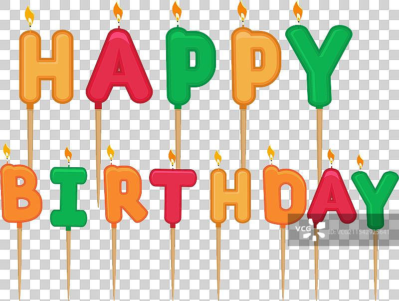 生日快乐蜡烛和节日字母图片素材