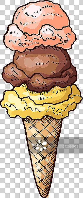 冰淇淋球甜筒华夫饼图片素材