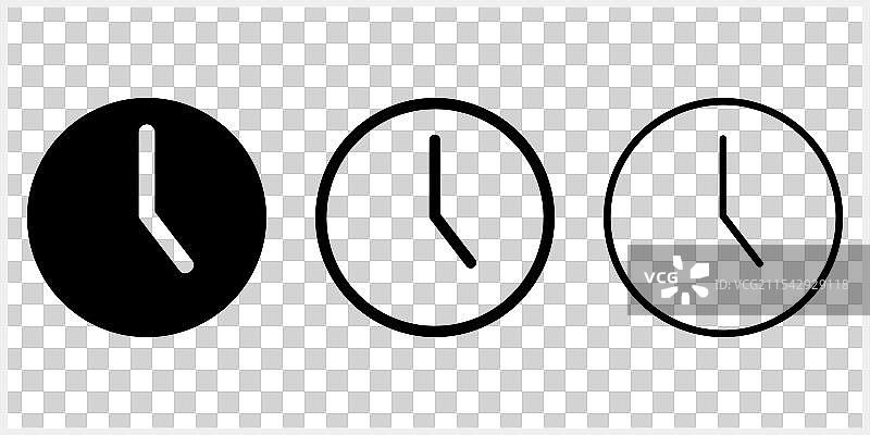 时钟图标，孤立的时间符号剪贴画图片素材