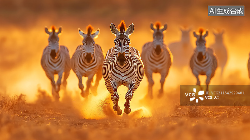 【AI数字艺术】奔跑的斑马图片素材