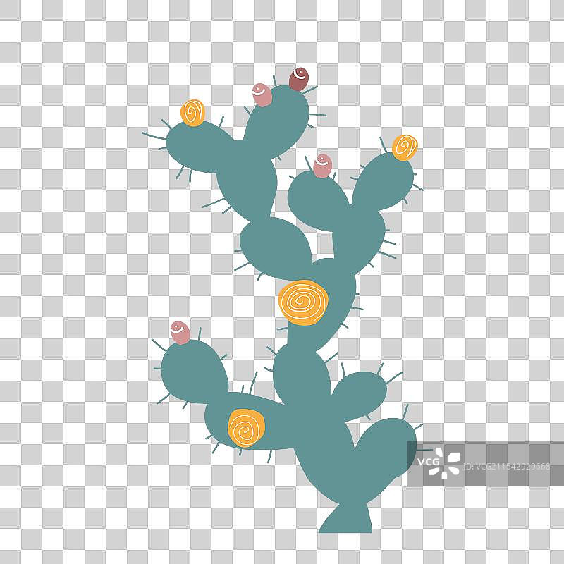 孤立的仙人掌涂鸦图片素材