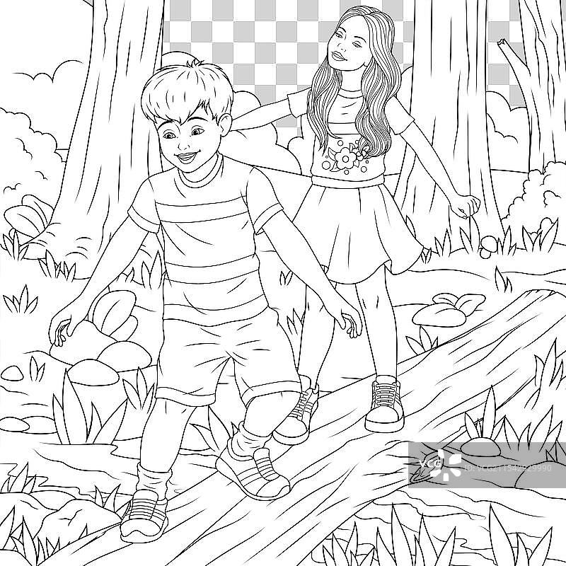 有趣的孩子们在玩耍图片素材