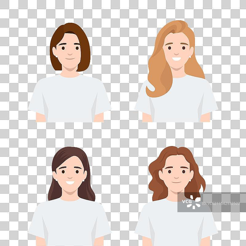 女性头像图标集合图片素材