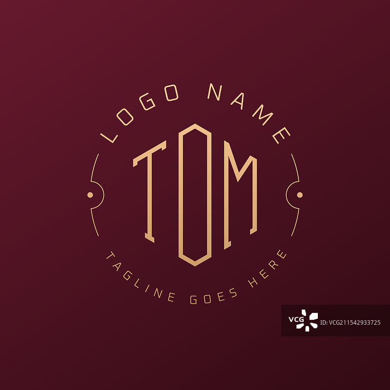 奢华的汤姆字母标志设计优雅图片素材