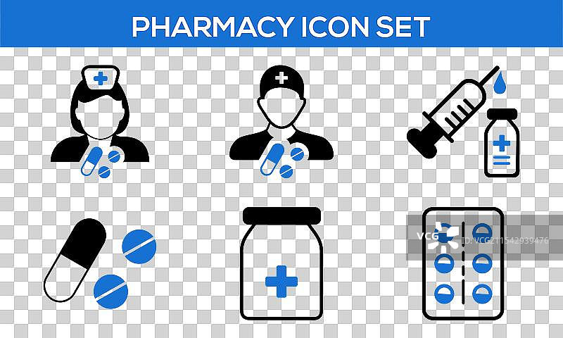 药店图标集 药品 商店 药丸 片剂图片素材