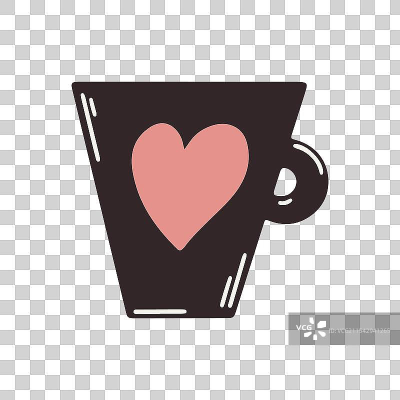 手绘的茶杯，适合茶会，背景为白色图片素材