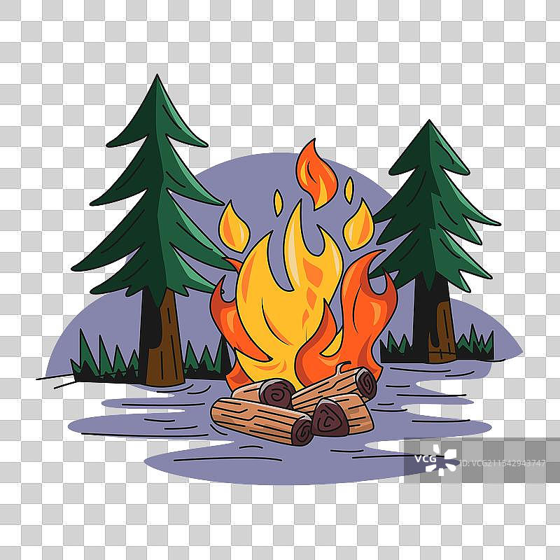 篝火与木柴图片素材