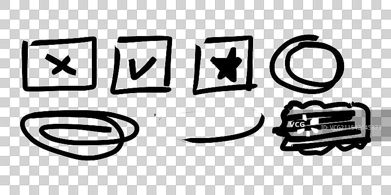 手绘磨损元素画笔套装图片素材