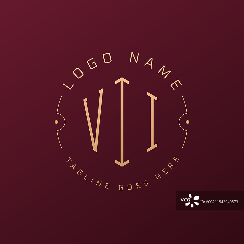 奢华的VII标志设计，优雅的字母VII图片素材