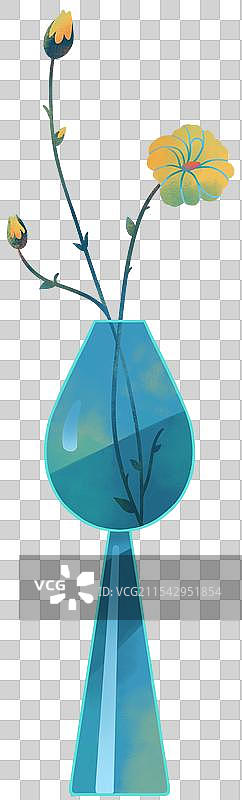 冷色系轻奢氛围感室内装饰花瓶图片素材