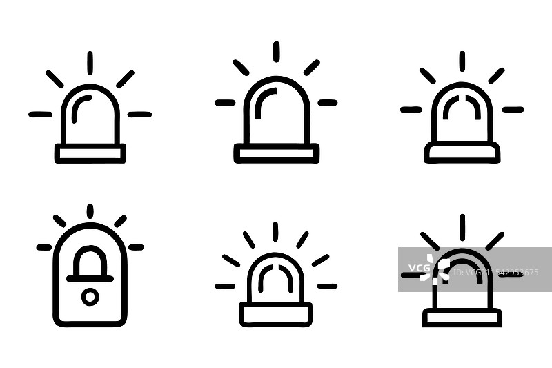 风格化的警报图标套件图片素材