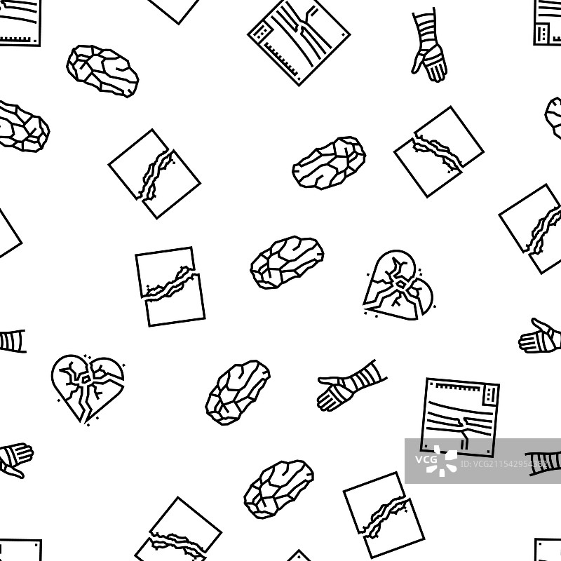 骨折伤害无缝图案图片素材