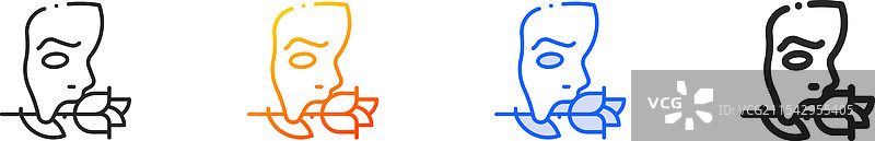 歌剧魅影图标细线性渐变图片素材