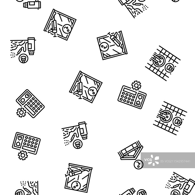 家庭维护清洁无缝图案图片素材