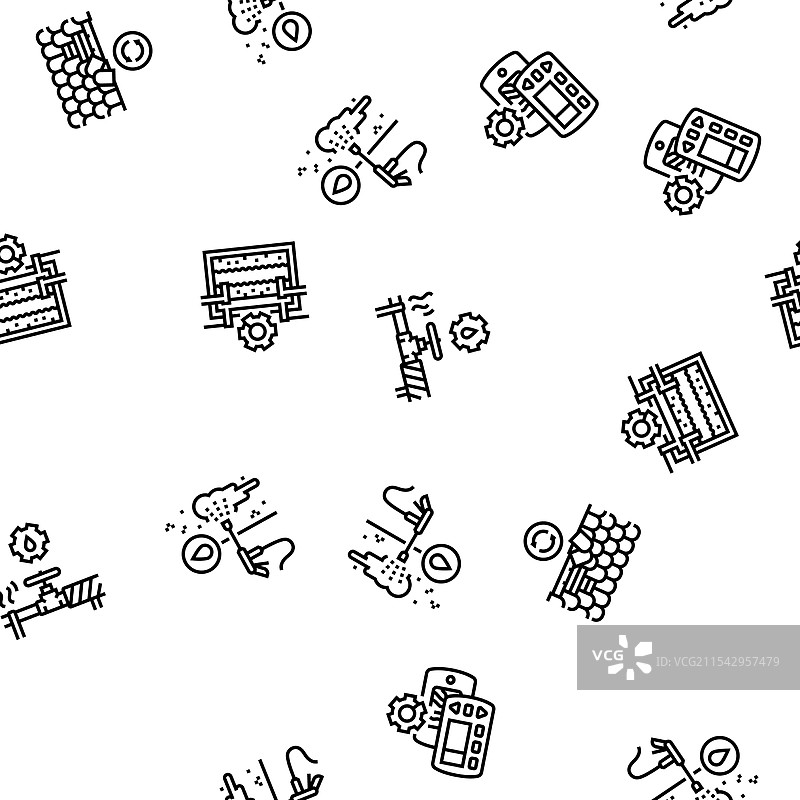 家庭维护清洁无缝图案图片素材