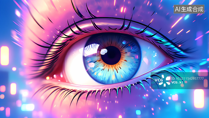 【AI数字艺术】眼睛特写抽象概念插画图片素材