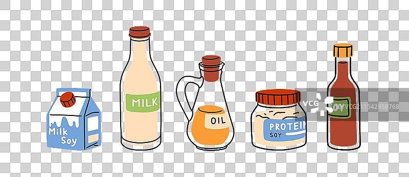 豆制品组合，适合素食者和植物性饮食者图片素材