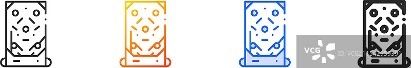 pinball iconthin linear gradient blue stroke and图片素材