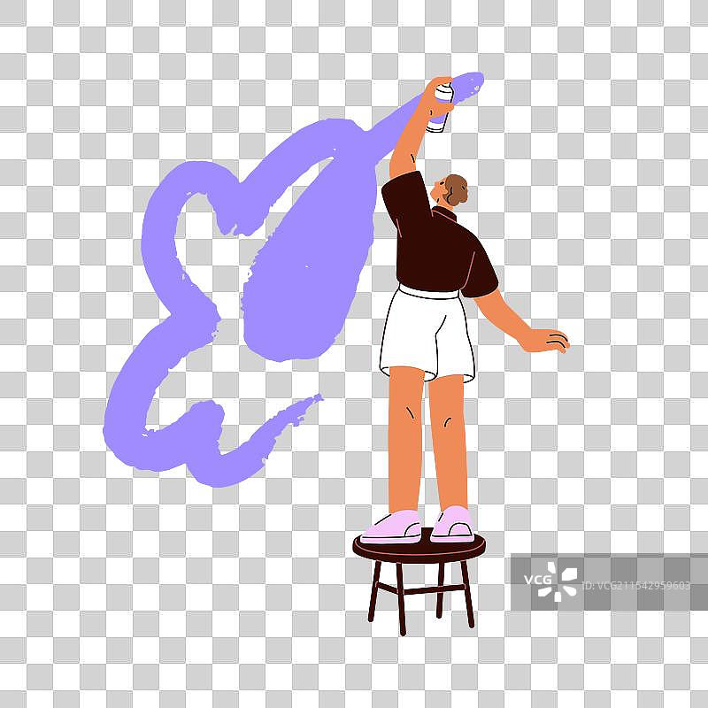 涂鸦艺术家用喷雾罐喷涂颜料图片素材