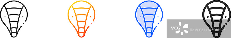 粉色图标，细线性渐变蓝色描边和图片素材