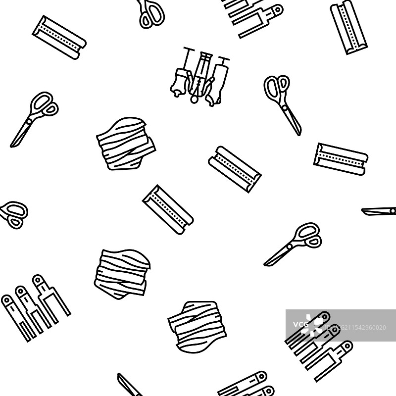 服装制作时尚缝纫风格无缝图案图片素材