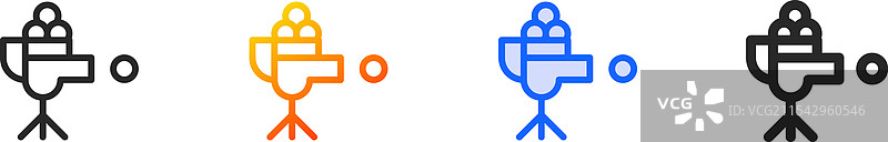 投球机图标，细线性渐变蓝色图片素材