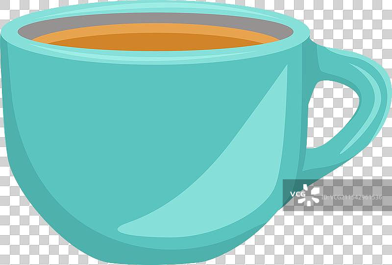 蓝色陶土茶杯图片素材