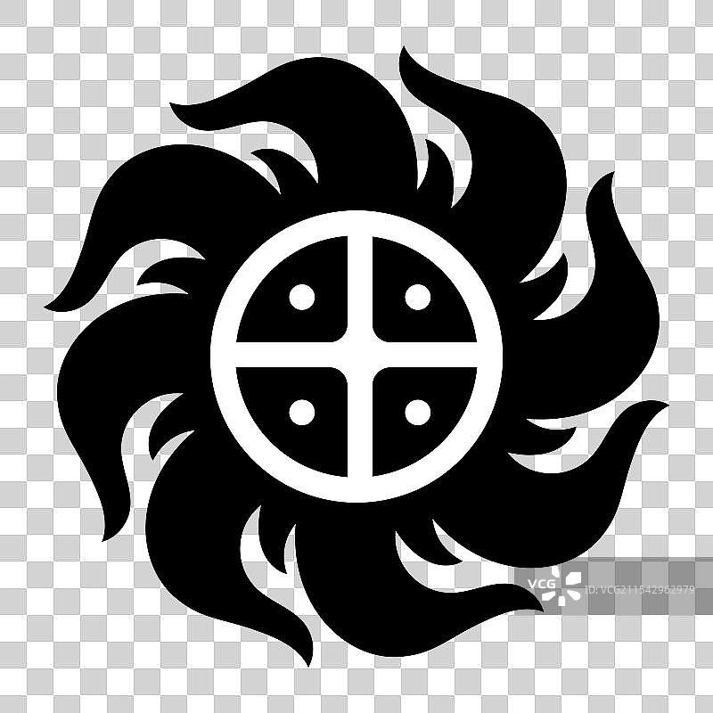 凯尔特斯堪的纳维亚设计的太阳，采用民族风格绘制图片素材