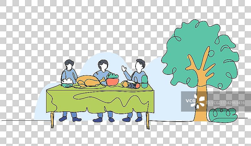 现代公寓中的共进餐时光图片素材