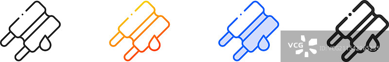 冰棍棒图标，细线性渐变蓝色图片素材