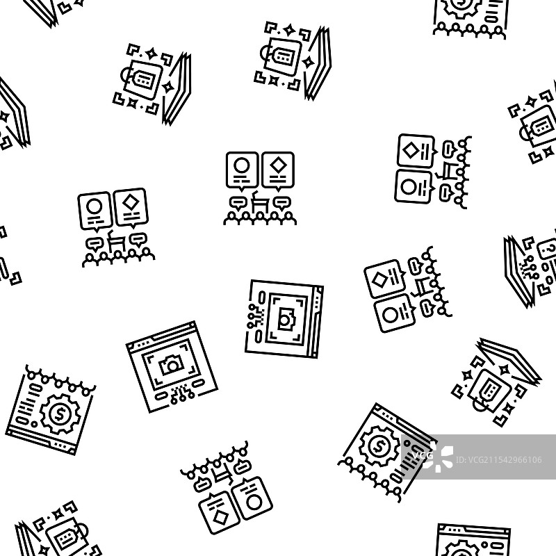 虚拟会议活动在线无缝图案图片素材