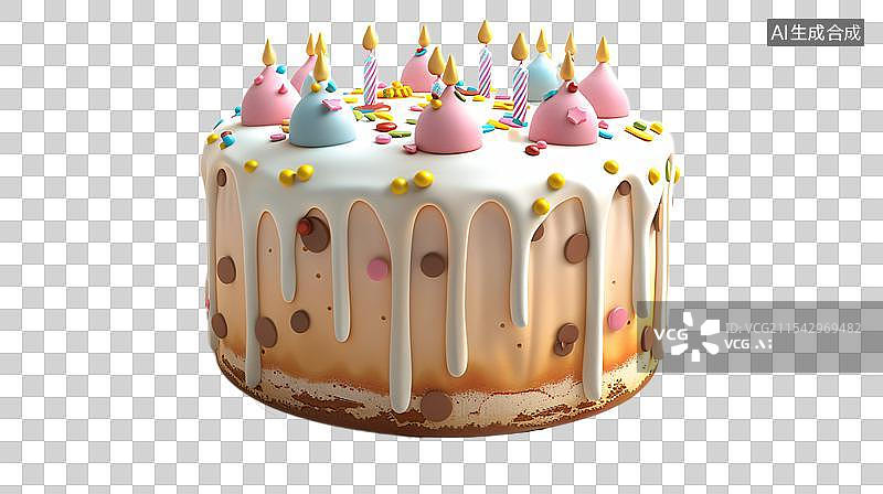 【AI数字艺术】生日蛋糕 庆祝周年纪念日概念插图图片素材