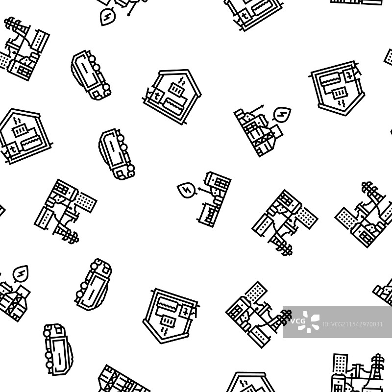 生物质能源厂电力无缝图案图片素材