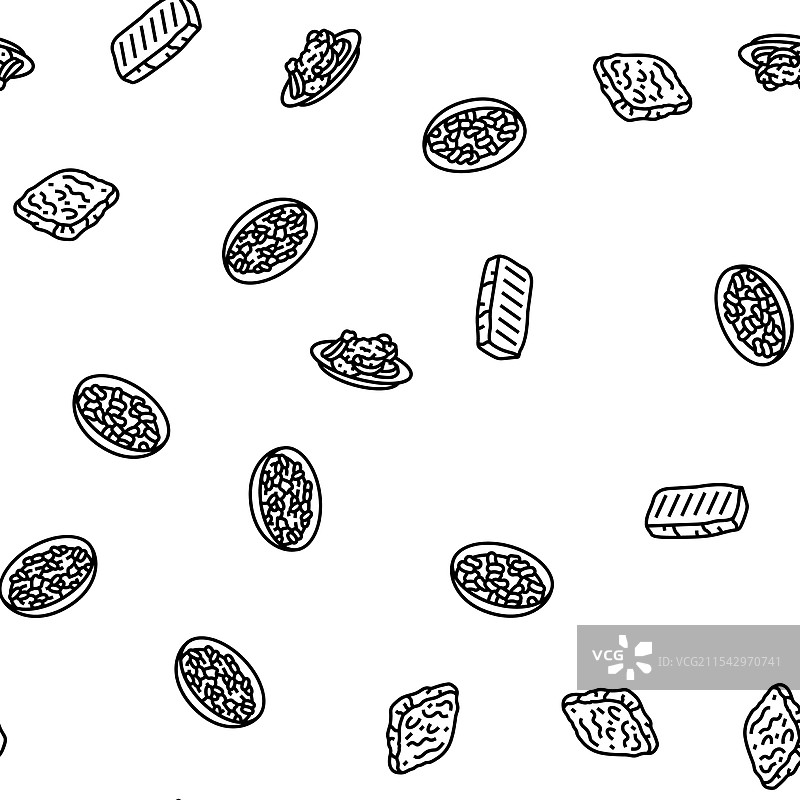 希腊美食午餐无缝图案图片素材