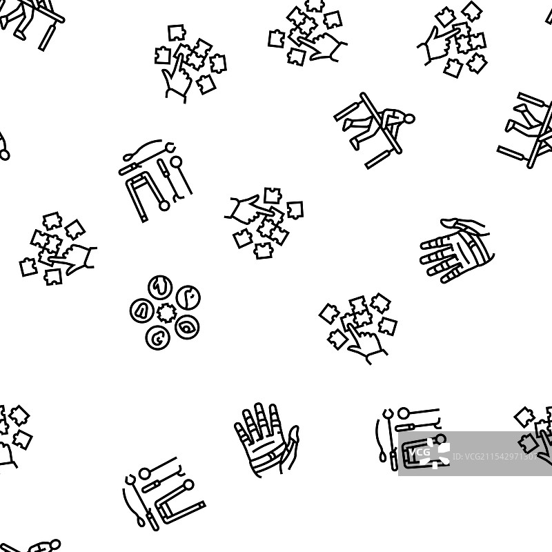 职业治疗师健康无缝图案图片素材