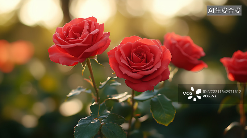 【AI数字艺术】红玫瑰特写图片素材