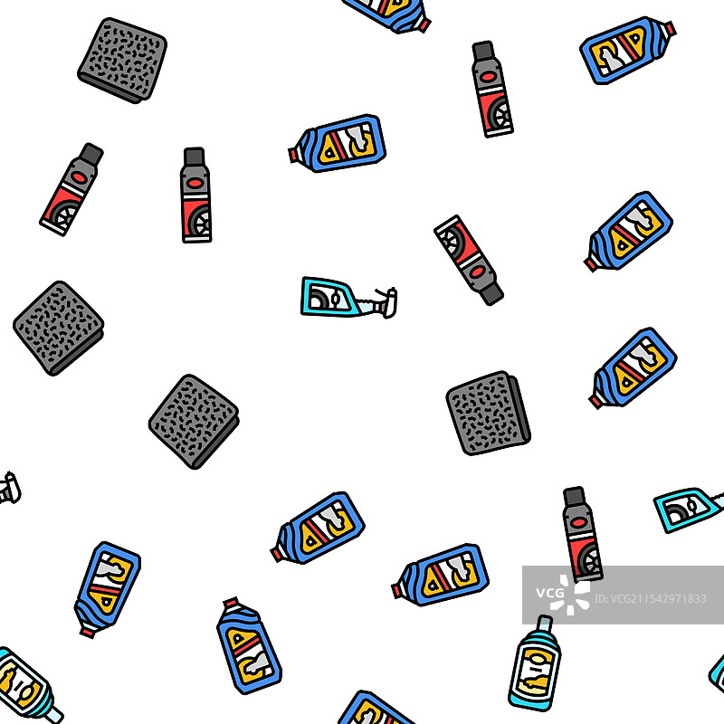 汽车护理细节清洗无缝图案图片素材