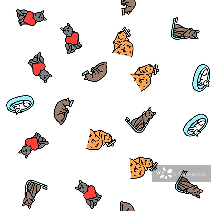 猫繁殖遗传学猫舍无缝图案图片素材