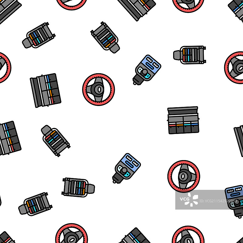 汽车配件座椅套无缝图案图片素材