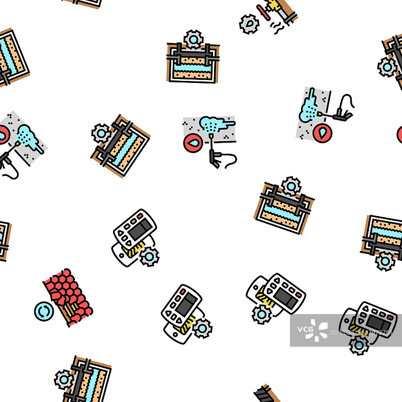 家庭维护清洁无缝图案图片素材