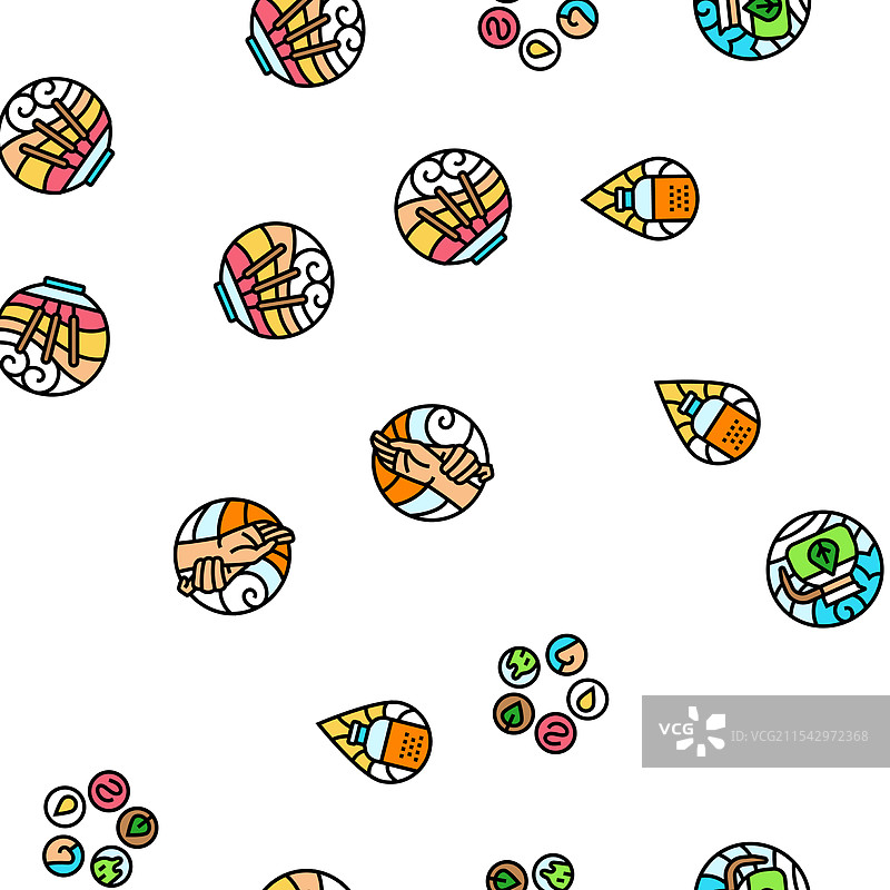 阿育吠陀三种体质：风、火无缝图案图片素材