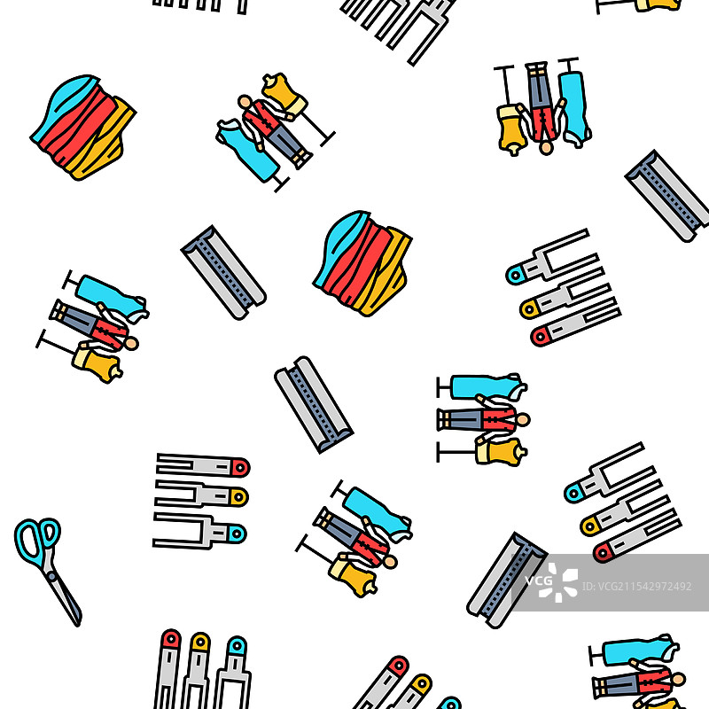 服装制作时尚缝纫风格无缝图案图片素材